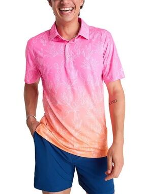chubbies Sunset Ombre Polo - Pink to Orange